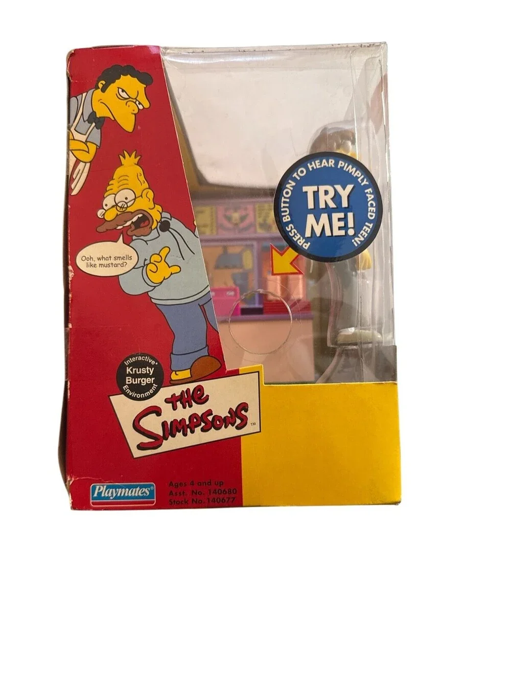 Playmates The Simpsons Krusty Burger Interactive Toy Pimply Faced Teen Boxed
